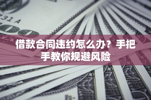 武汉借款合同违约怎么办？手把手教你规避风险