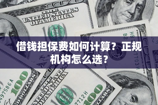 武汉借钱担保费如何计算？正规机构怎么选？