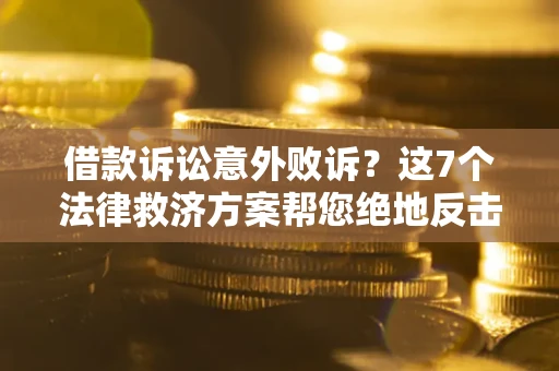 武汉借款诉讼意外败诉？这7个法律救济方案帮您绝地反击！