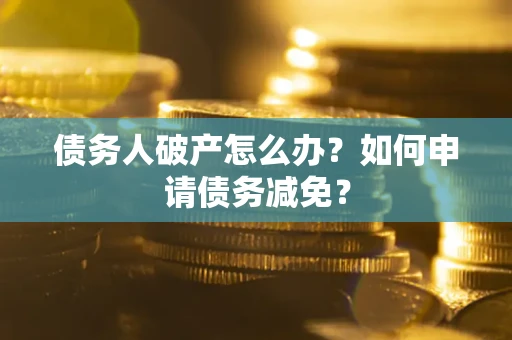 武汉债务人破产怎么办？如何申请债务减免？