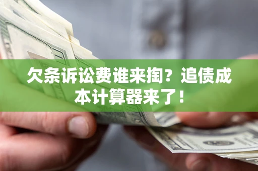 武汉欠条诉讼费谁来掏？追债成本计算器来了！