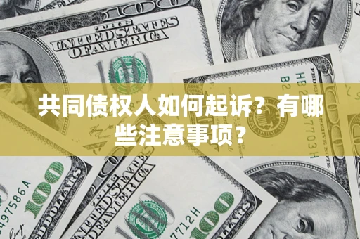 武汉共同债权人如何起诉？有哪些注意事项？